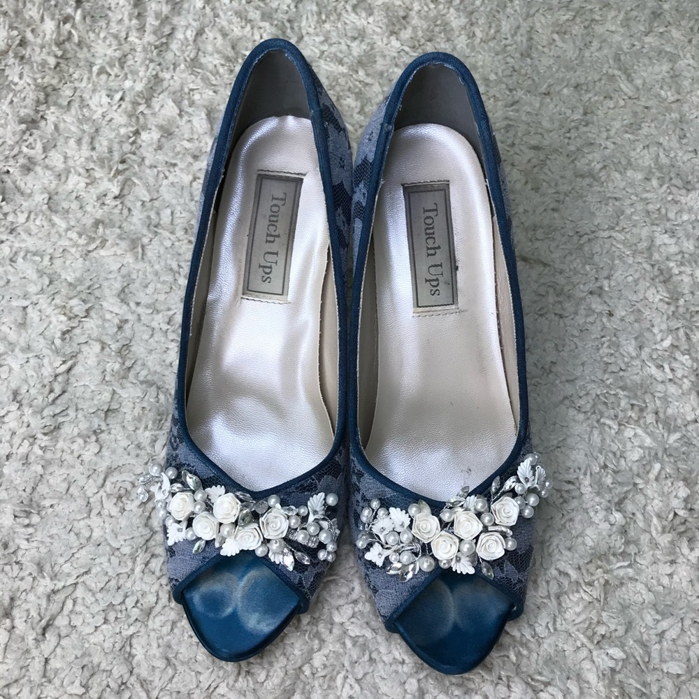 Touch Ups Wedding Heels - Blue Lace